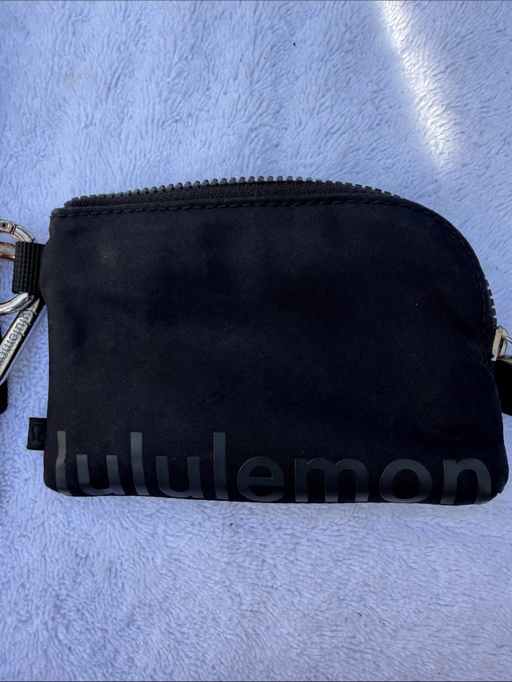 2 items lululemon athletica Black Compact Zip Pouch and key chain